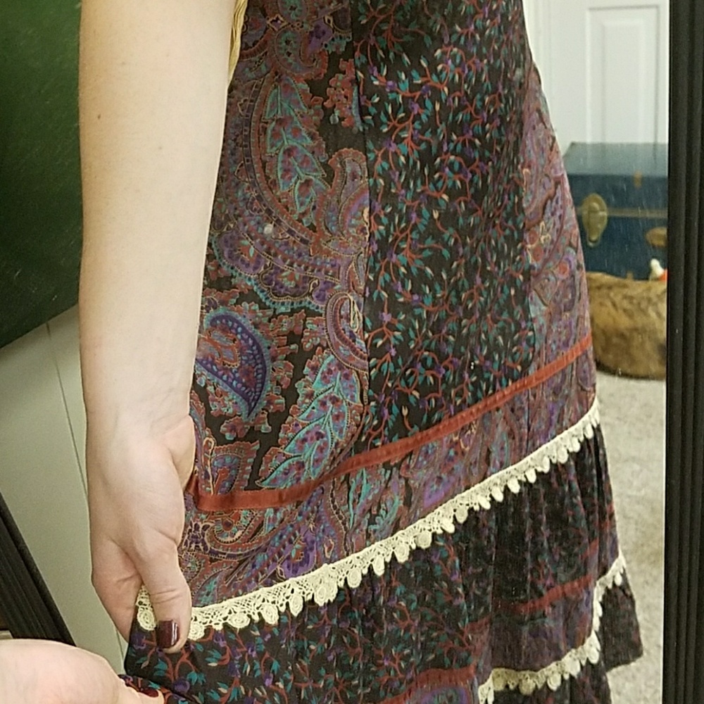 Patchwork quilt style high waisted skirt